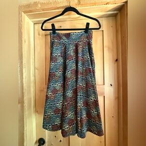 Effie's Heart A-Line Skirt with Leaf Pattern & Pockets!